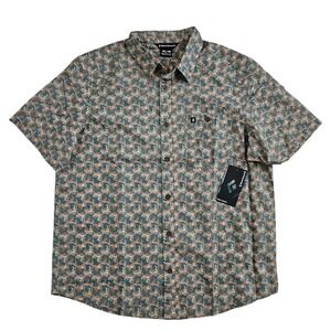Black Diamond (Men's Medium) Short Sleeve Button Shirt Green Desert‎ Print Camp